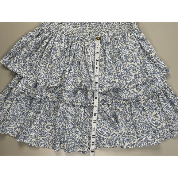 Patrons Of Peace Women Dress M Blue Paisley Tiered Midi Peasant Boho Cottagecore - Picture 10 of 16